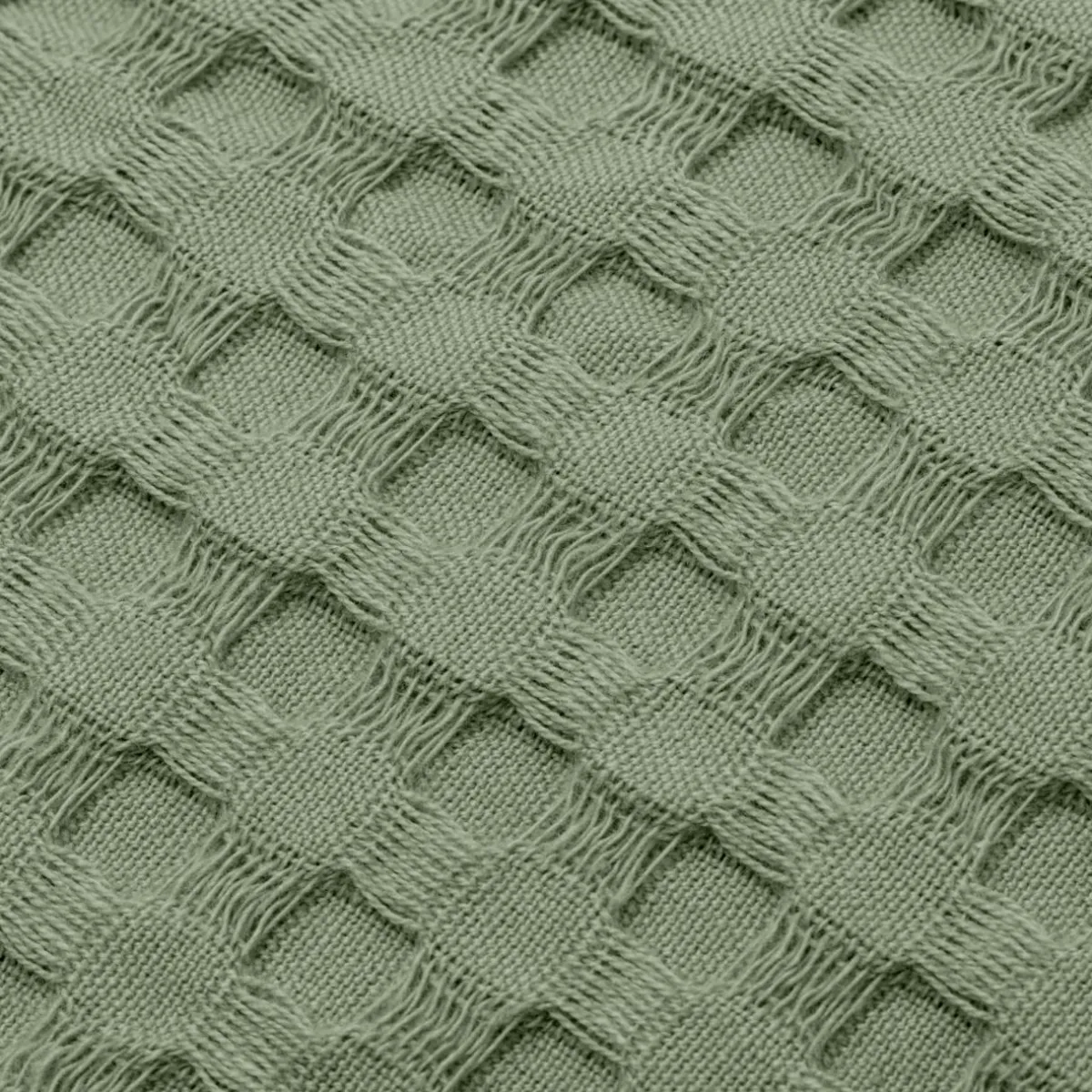 EMINZA Couvre-lit coton nid d'abeille (180 x 220 cm) Maya Vert romarin New
