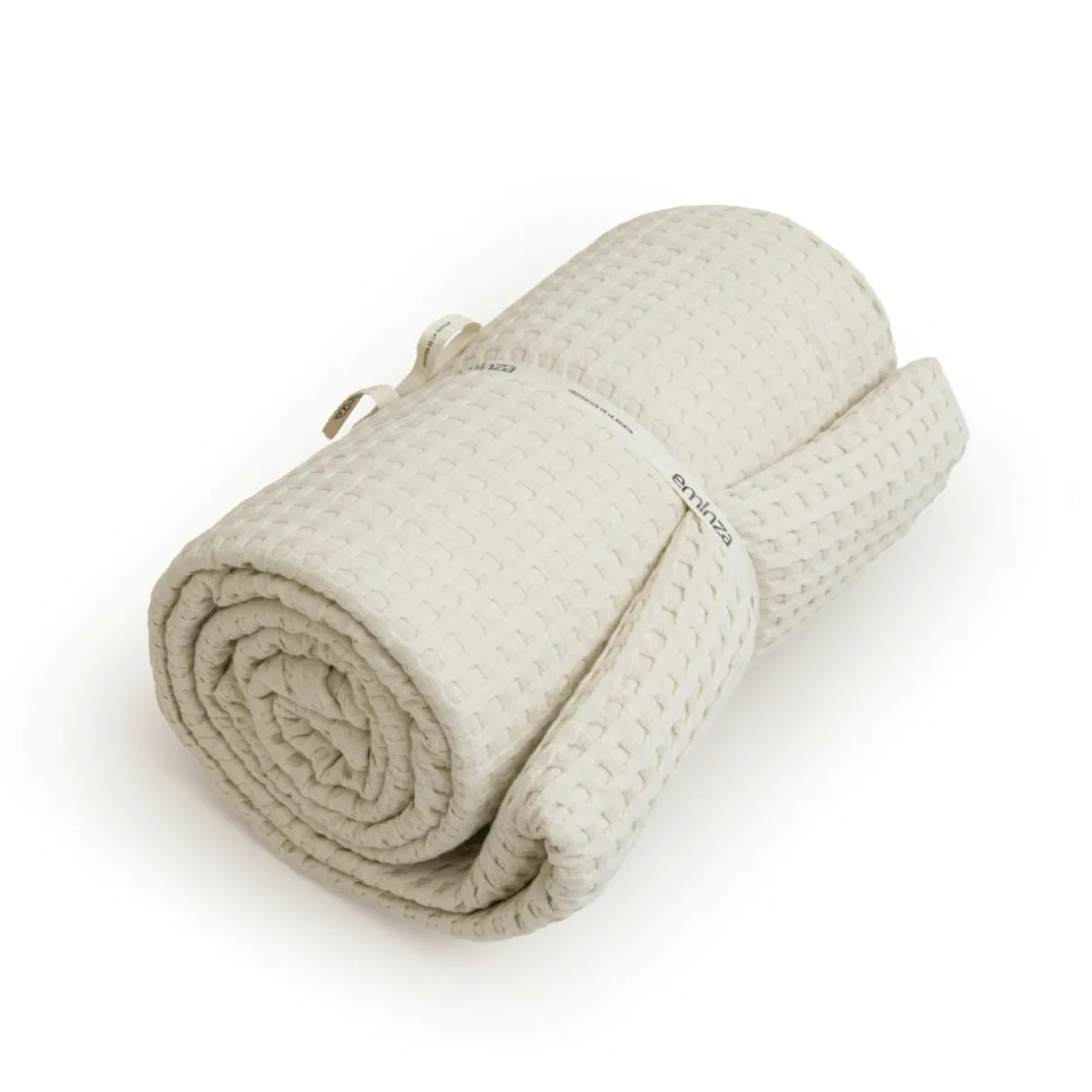 EMINZA Couvre-lit coton nid d'abeille (180 x 220 cm) Maya pampa Beige Hot