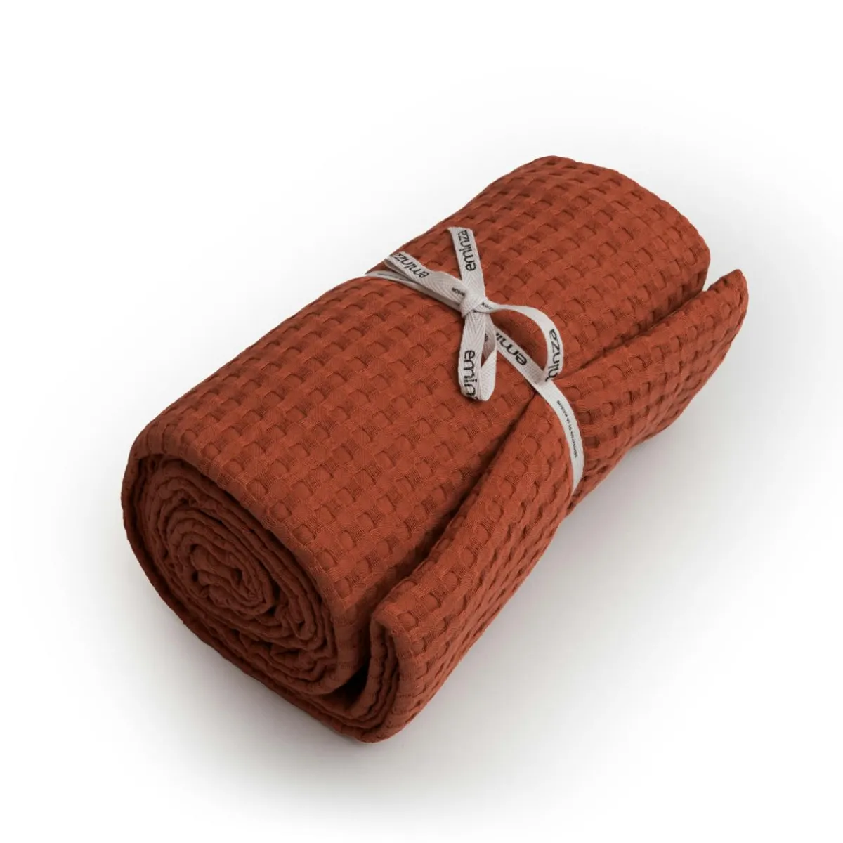 EMINZA Couvre-lit coton nid d'abeille (180 x 220 cm) Maya Terracotta Outlet