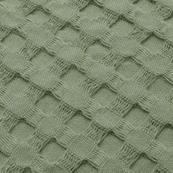 EMINZA Couvre-lit coton nid d'abeille (220 x 250 cm) Maya Vert romarin Outlet