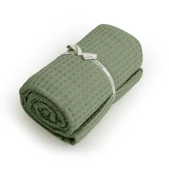 EMINZA Couvre-lit coton nid d'abeille (220 x 250 cm) Maya Vert romarin Outlet