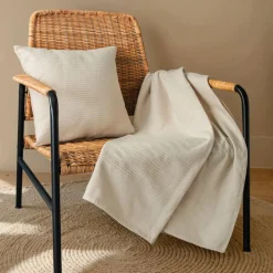 EMINZA Couvre-lit coton tissé (220 x 250 cm) Léa pampa Beige Discount