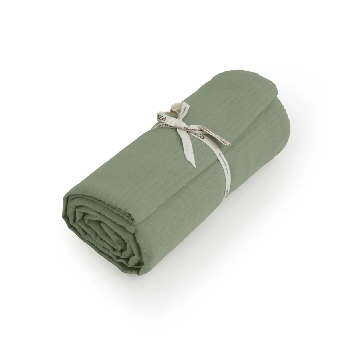 EMINZA Couvre-lit coton tissé (180 x 220 cm) Léa Vert romarin Sale