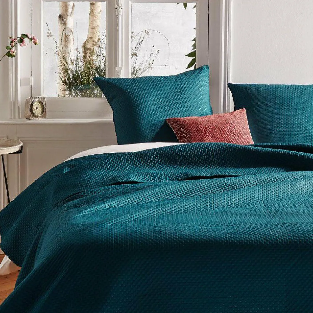 ATMOSPHERA Couvre-lit et taies d'oreiller (240 x 260 cm) Dolce canard Bleu Outlet