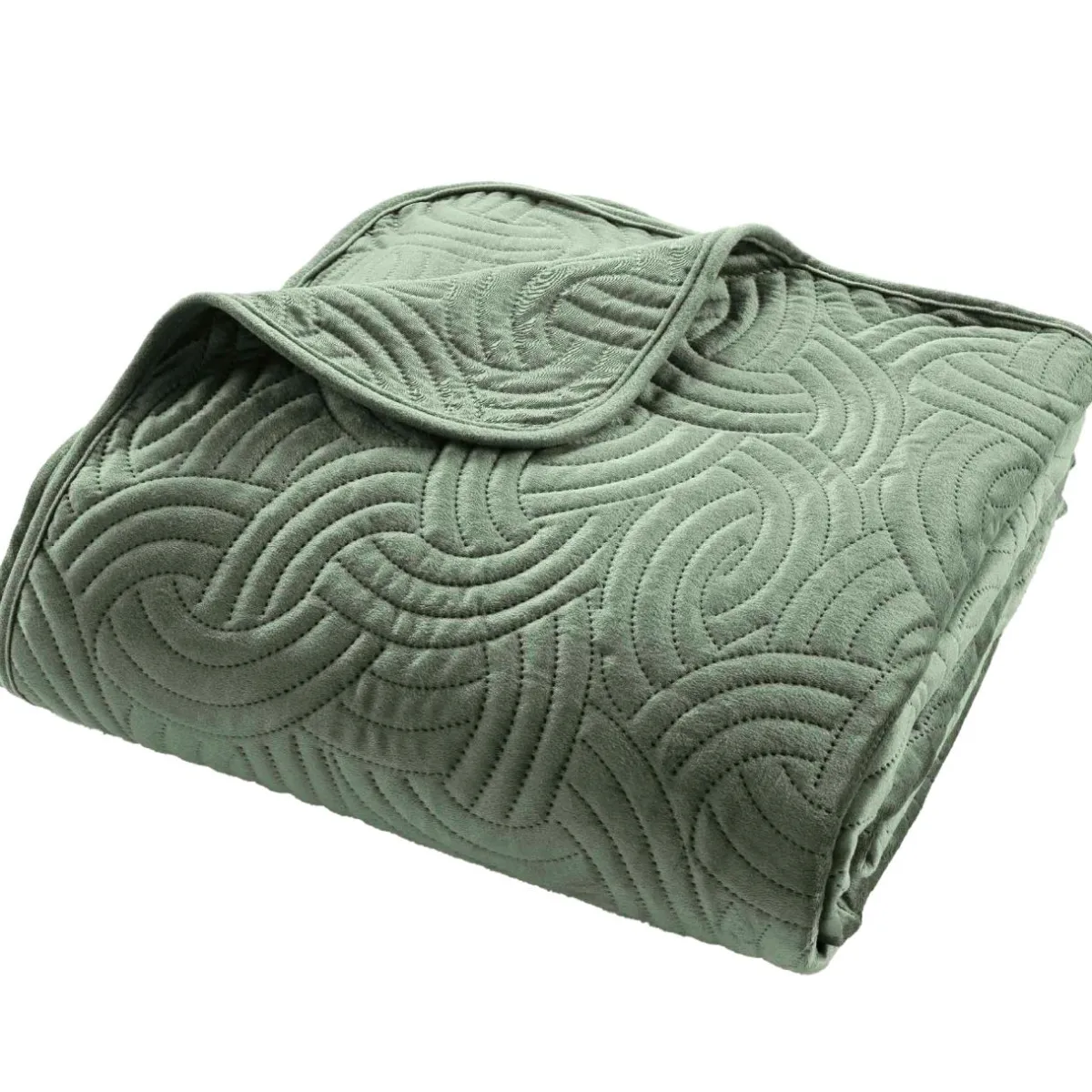 douceur d'intu017drieur Couvre-lit matelassé et deux taies d'oreiller (240 x 260 cm) Solange cédre Vert Best