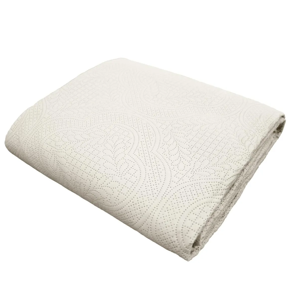 douceur d'intu017drieur Couvre-lit matelassé et deux taies d'oreiller (240 x 260 cm) Romane Beige Ecru