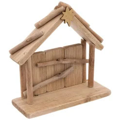 Feeric Lights & Christmas Crèche de Noël complète en bois (H19 cm) Sainte-Lucia Naturel Clearance