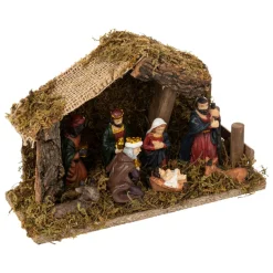 FEERIC LIGHTS Crèche de Noël complète et lumineuse (H20 cm) Saint-Esteban Naturel Outlet
