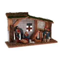 KOOPMAN Crèche de Noël complète et lumineuse (H30 cm) Sainte-Paula Marron Clearance