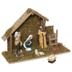 FEERIC LIGHTS Crèche de Noël complète et lumineuse (H30 cm) Sainte-Paloma Naturel Hot