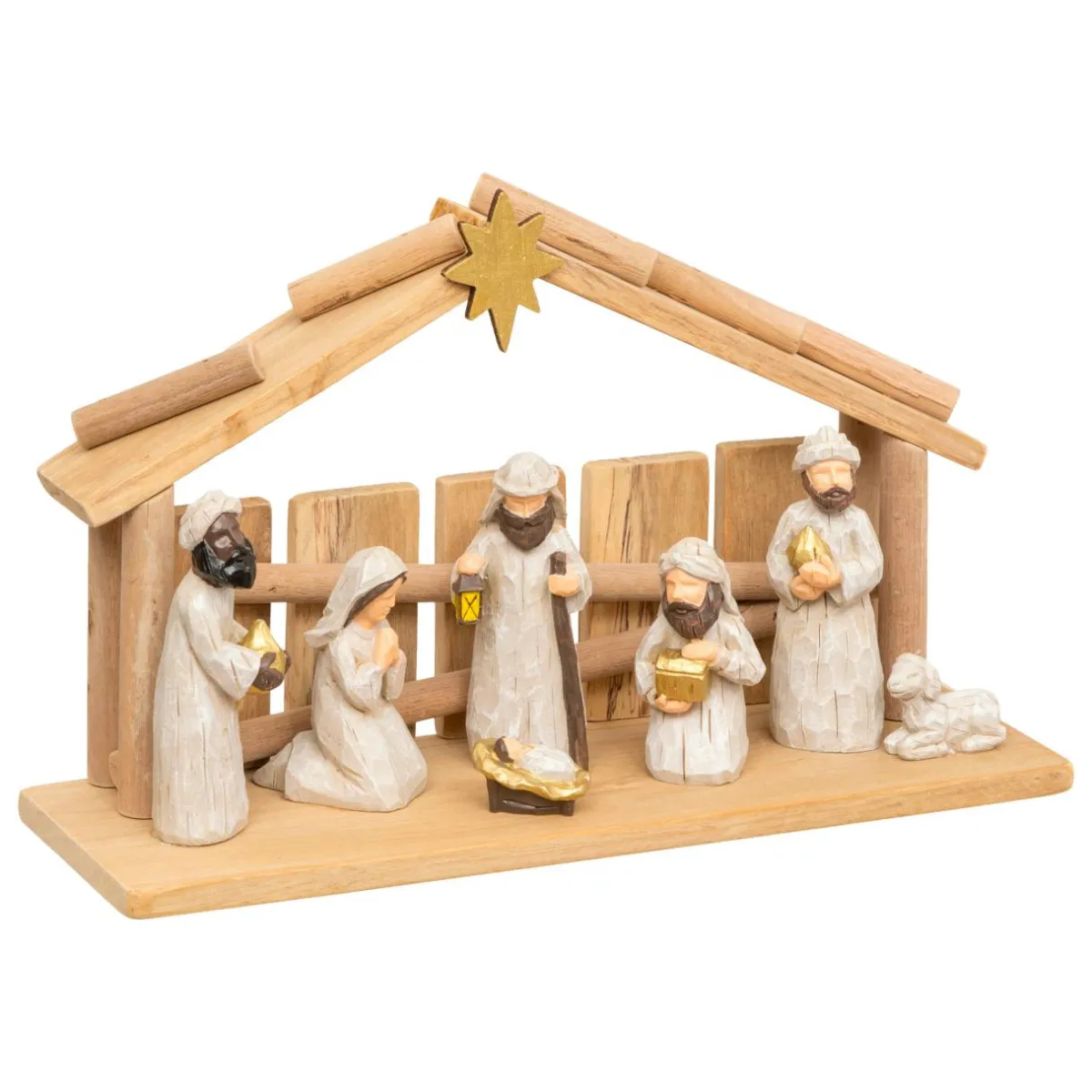 JJA Crèche de Noël complète (H30 cm) Sainte-Carmen Naturel Sale