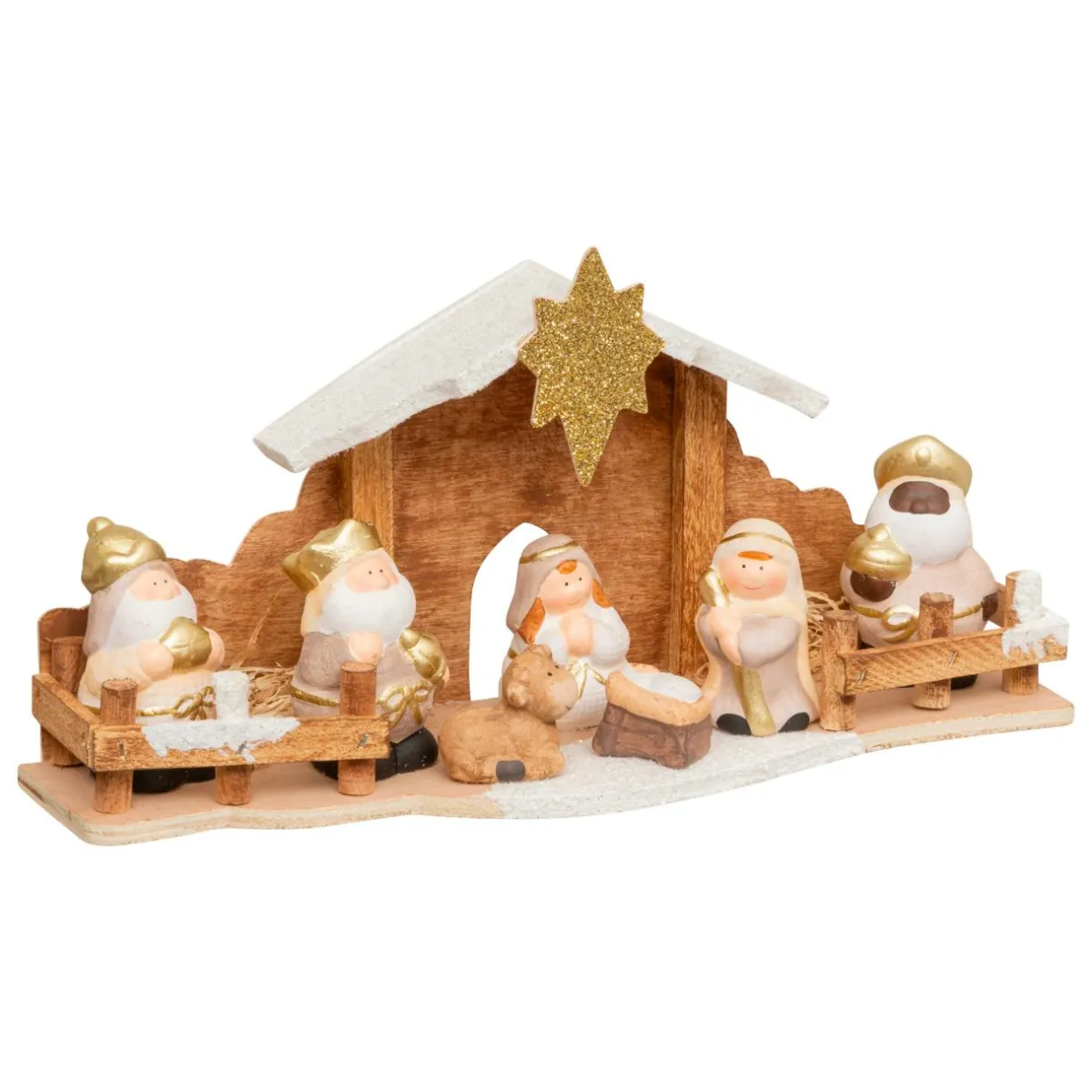 JJA Crèche de Noël complète (H16 cm) Saint-Amaury Or Sale