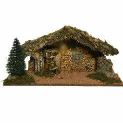 KAEMINGK Crèche de Noël vide et lumineuse (H25 cm) Saint-Felix Naturel Discount