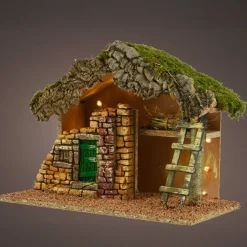 KAEMINGK Crèche de Noël vide et lumineuse (Hauteur 24 cm) Saint-Clotaire Naturel Hot