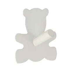 TENDANCE Crochet adhésif 3M acier inoxydable (H15 cm) Ourson Blanc Best