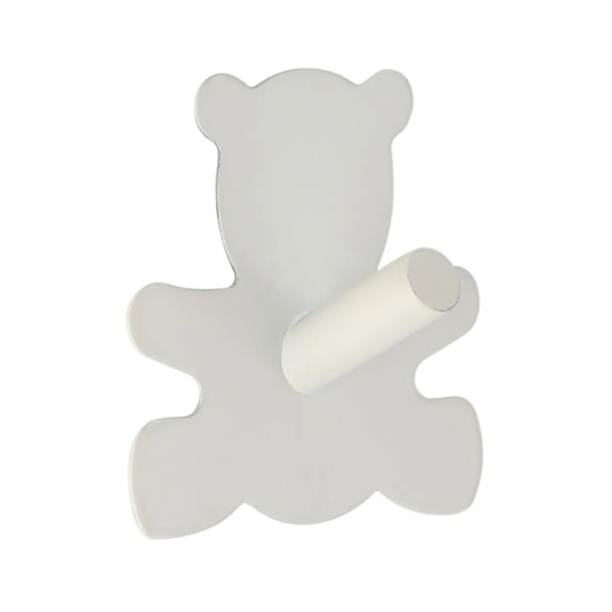 TENDANCE Crochet adhésif 3M acier inoxydable (H15 cm) Ourson Blanc Best