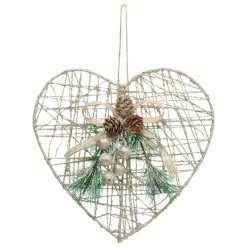 FEERIC LIGHTS Cœur de Noël à suspendre (H22 cm) Amour Pailleté Or Discount
