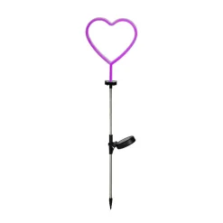 KAEMINGK Décoration lumineuse Solaire à piquer au sol (H82 cm) Coeur néon Rose