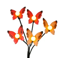 KAEMINGK Décoration lumineuse Solaire à piquer au sol (H60 cm) Papillons et blanc chaud Rouge Sale
