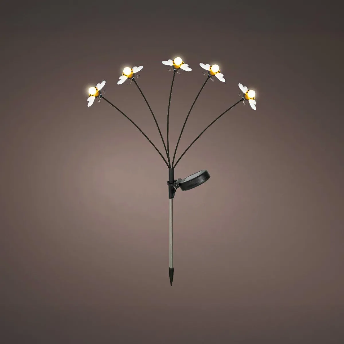 KAEMINGK Décoration lumineuse Solaire à piquer au sol (H60 cm) Abeilles et blanc chaud Jaune Hot