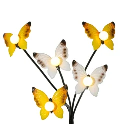 KAEMINGK Décoration lumineuse Solaire à piquer au sol (H60 cm) Papillons et blanc chaud Jaune