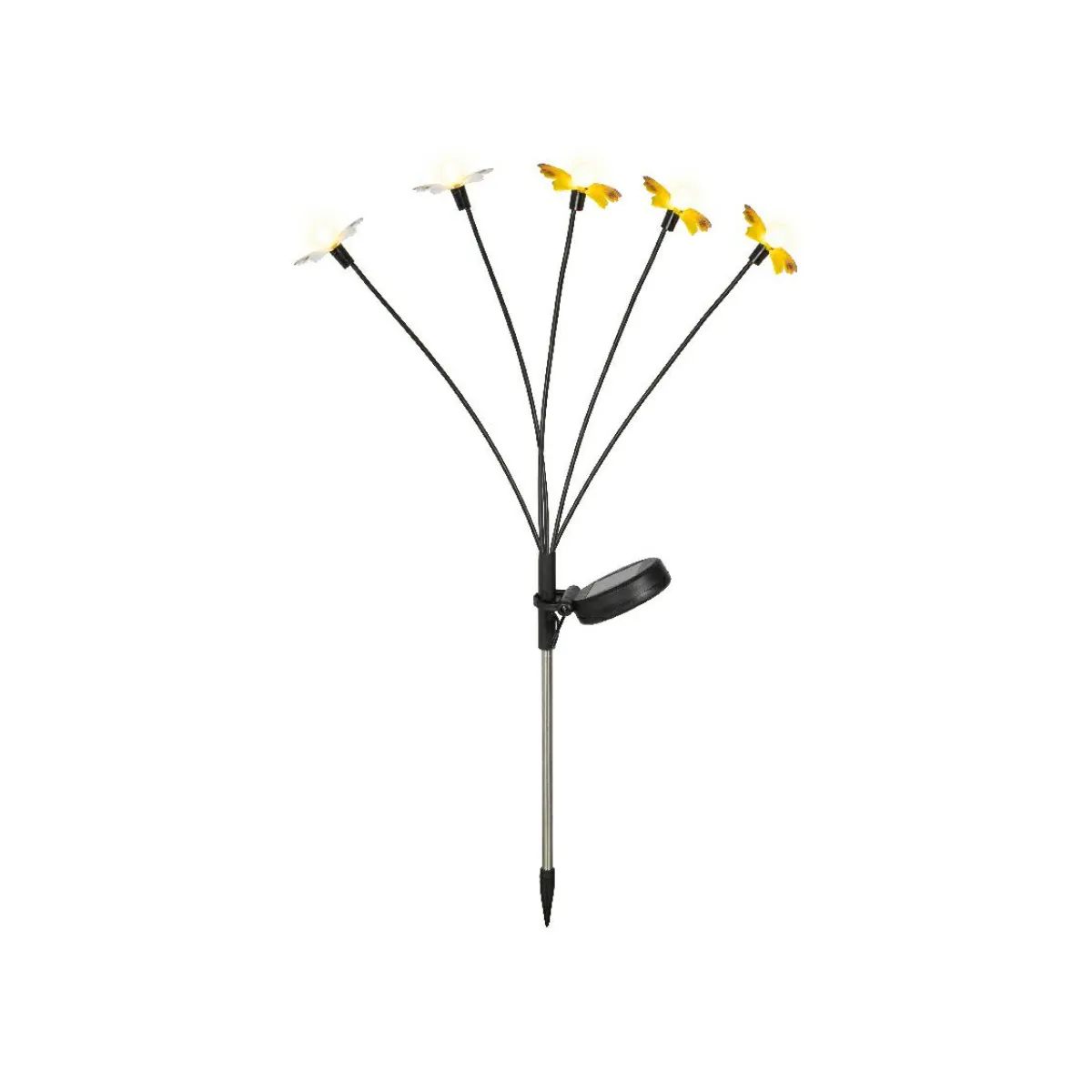 KAEMINGK Décoration lumineuse Solaire à piquer au sol (H60 cm) Papillons et blanc chaud Jaune