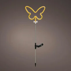 KAEMINGK Décoration lumineuse Solaire à piquer au sol (H85 cm) Papillon néon Jaune Hot