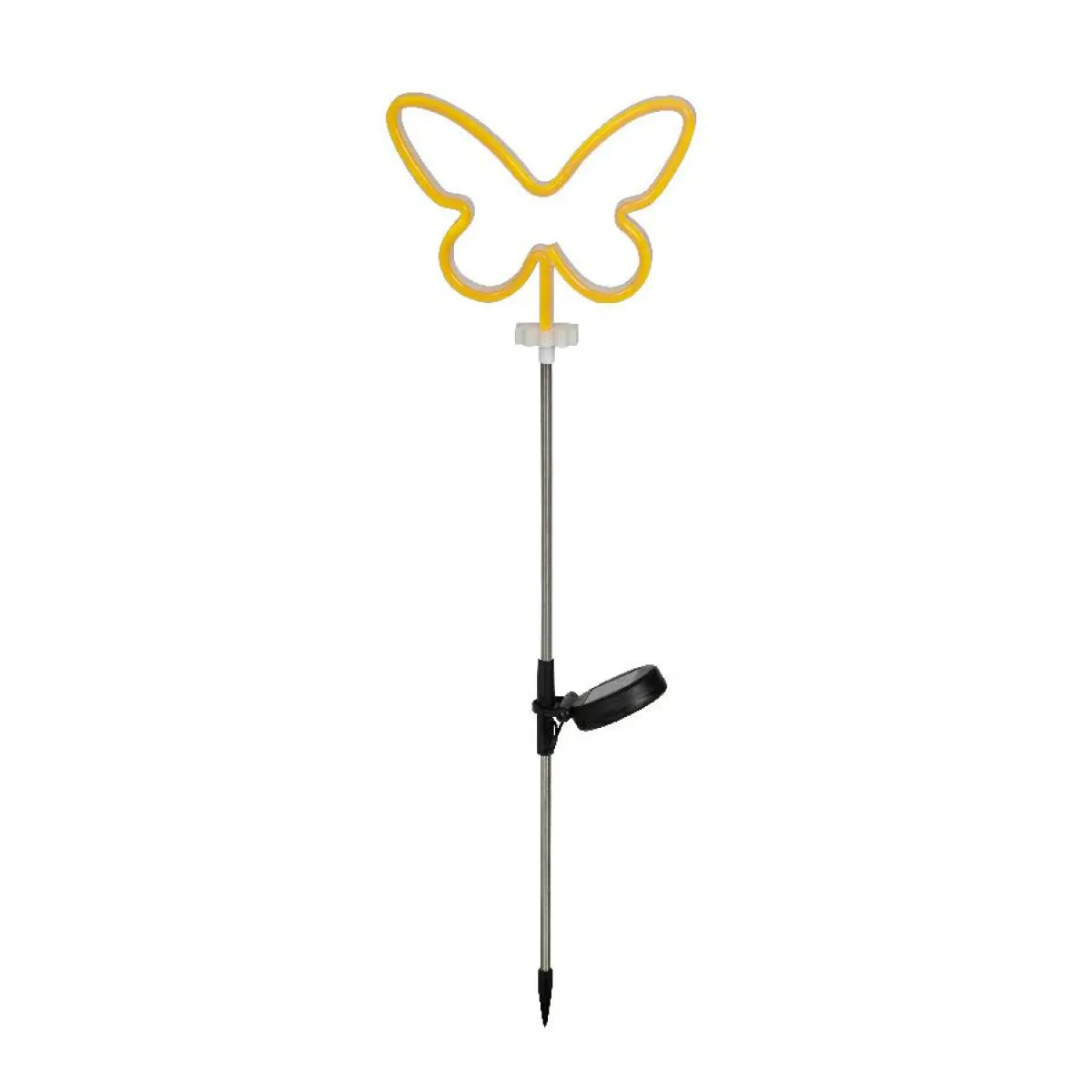 KAEMINGK Décoration lumineuse Solaire à piquer au sol (H85 cm) Papillon néon Jaune Hot