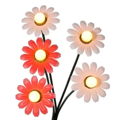 KAEMINGK Décoration lumineuse Solaire à piquer au sol (H60 cm) Marguerites et blanc chaud Rouge New