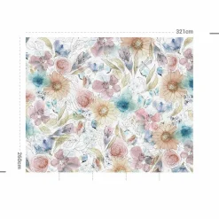 MOTIF Décoration murale adhésive (321 x 260 cm) Florelie Multicolore Hot