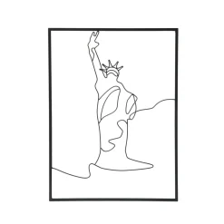 EMINZA Décoration murale en métal (H80 cm) Statut de la Liberté Noir Sale