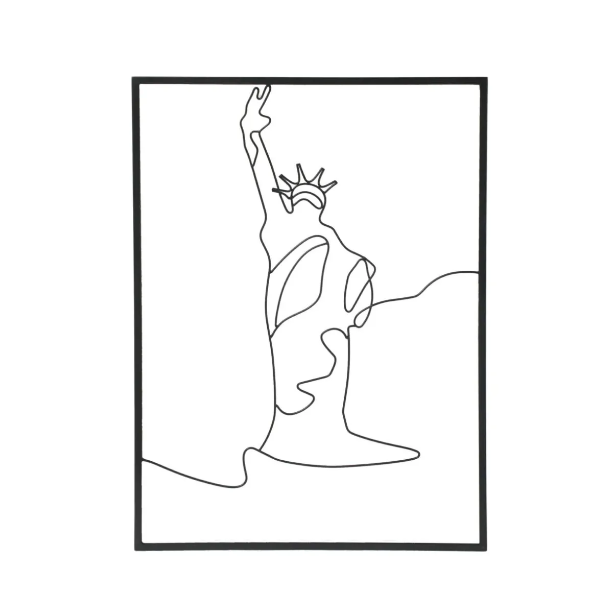EMINZA Décoration murale en métal (H80 cm) Statut de la Liberté Noir Sale