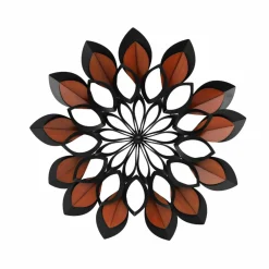 EMINZA Décoration murale en métal (D91 cm) Fleur et marron Noir Sale