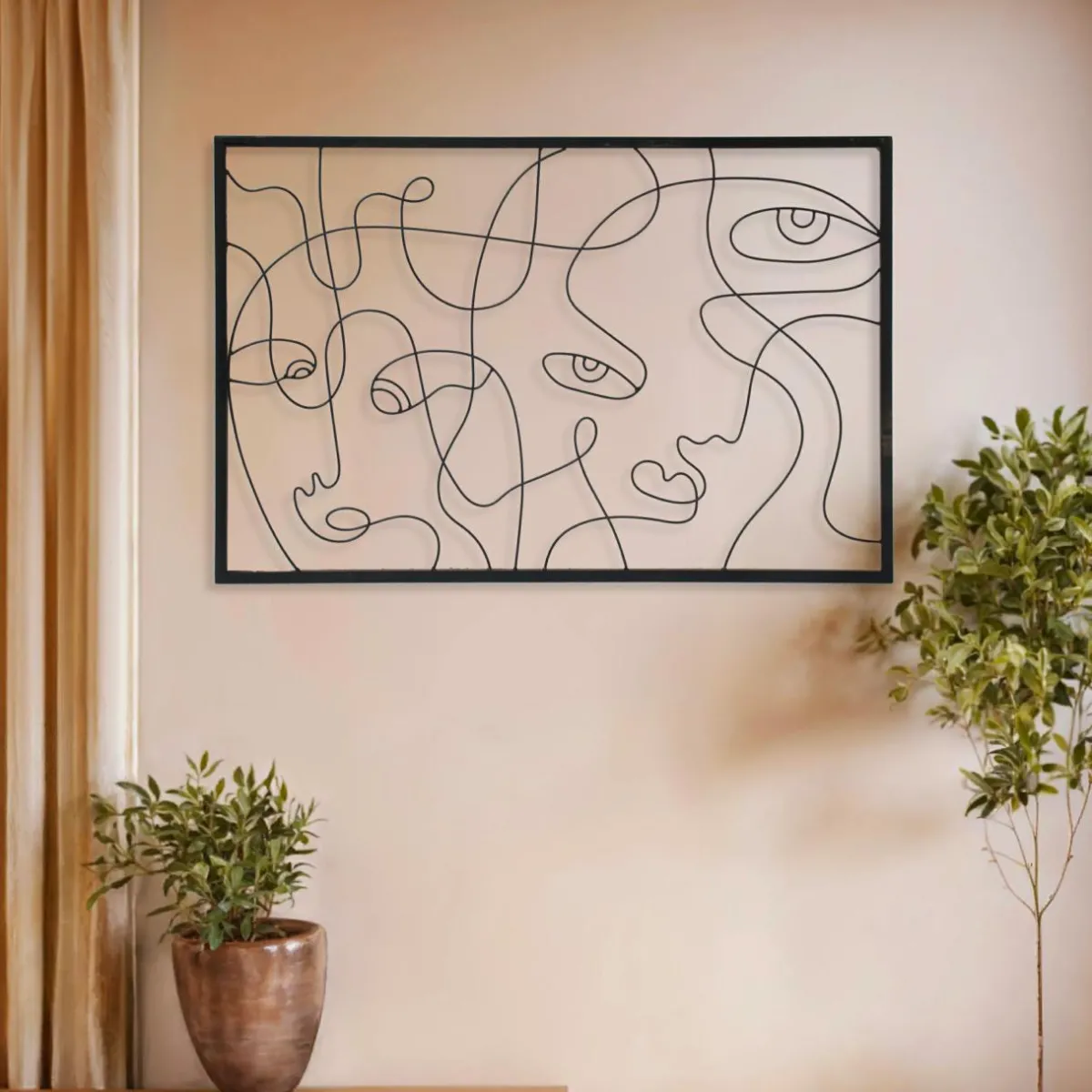 EMINZA Décoration murale en métal (90 x H60 cm) Poker face Noir Online