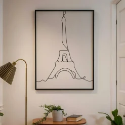 EMINZA Décoration murale en métal (H80 cm) Tour Eiffel Noir Outlet