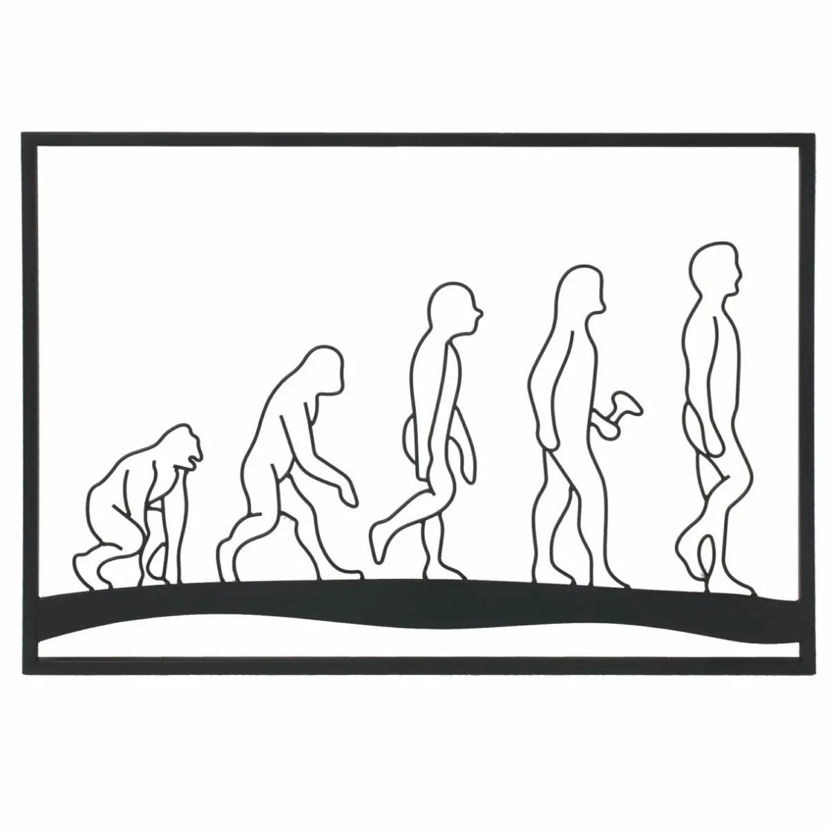 EMINZA Décoration murale en métal (70 x H50 cm) Evolution Noir Hot