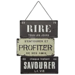ATMOSPHERA Décoration murale en métal (H34 cm) Message Loft Noir Best