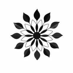 EMINZA Décoration murale en métal (D71 cm) Fleur Noir Discount