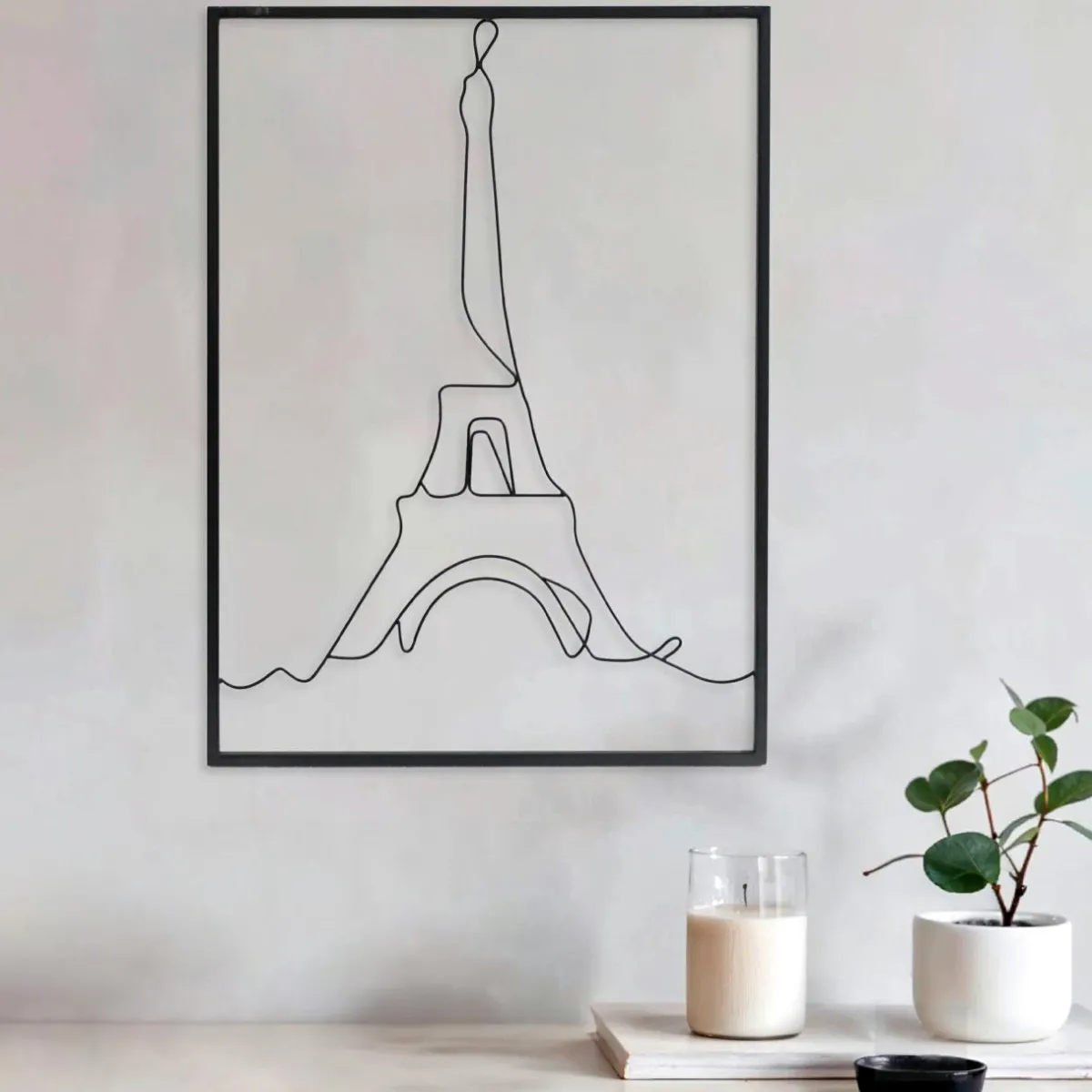EMINZA Décoration murale en métal (H45 cm) Tour Eiffel Noir Outlet