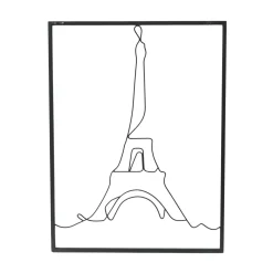 EMINZA Décoration murale en métal (H45 cm) Tour Eiffel Noir Outlet