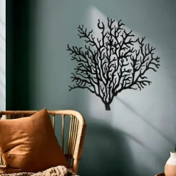 EMINZA Décoration murale en métal (H56 cm) Corail Noir Discount