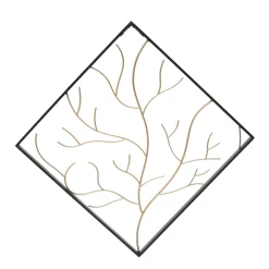 EMINZA Décoration murale en métal (H49,5 cm) Arbre contemporain et doré Noir