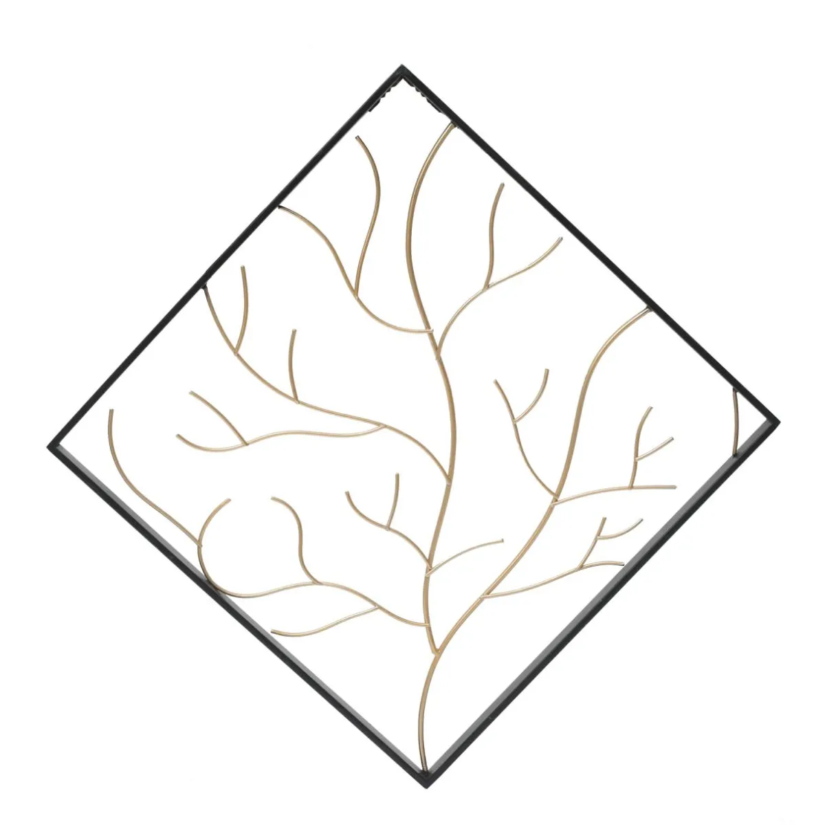 EMINZA Décoration murale en métal (H49,5 cm) Arbre contemporain et doré Noir