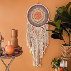#N/A Décoration murale macramé (H110 cm) Attrape-rêve Arc-en-ciel Multicolore New