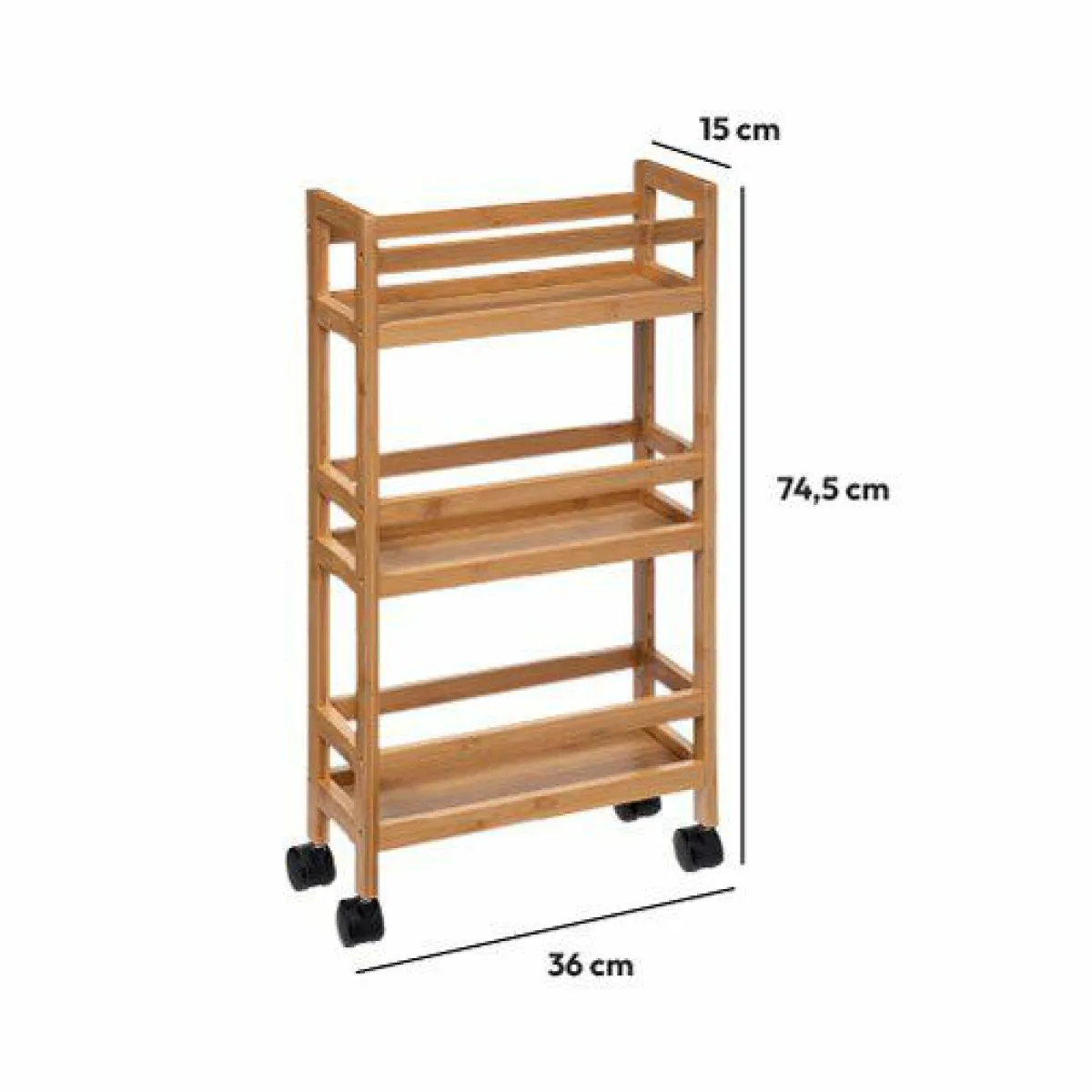 ATMOSPHERA Desserte 3 niveaux bambou (H74,5 cm) Pia Naturel Best