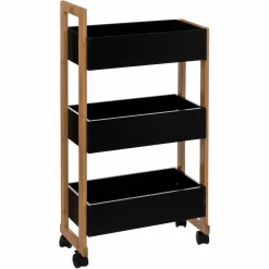 ATMOSPHERA Desserte de cuisine 3 niveaux (H80 cm) Noir Sale