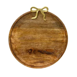 KAEMINGK Dessous d'assiette en manguier (D33 cm) Nœud en or Bois