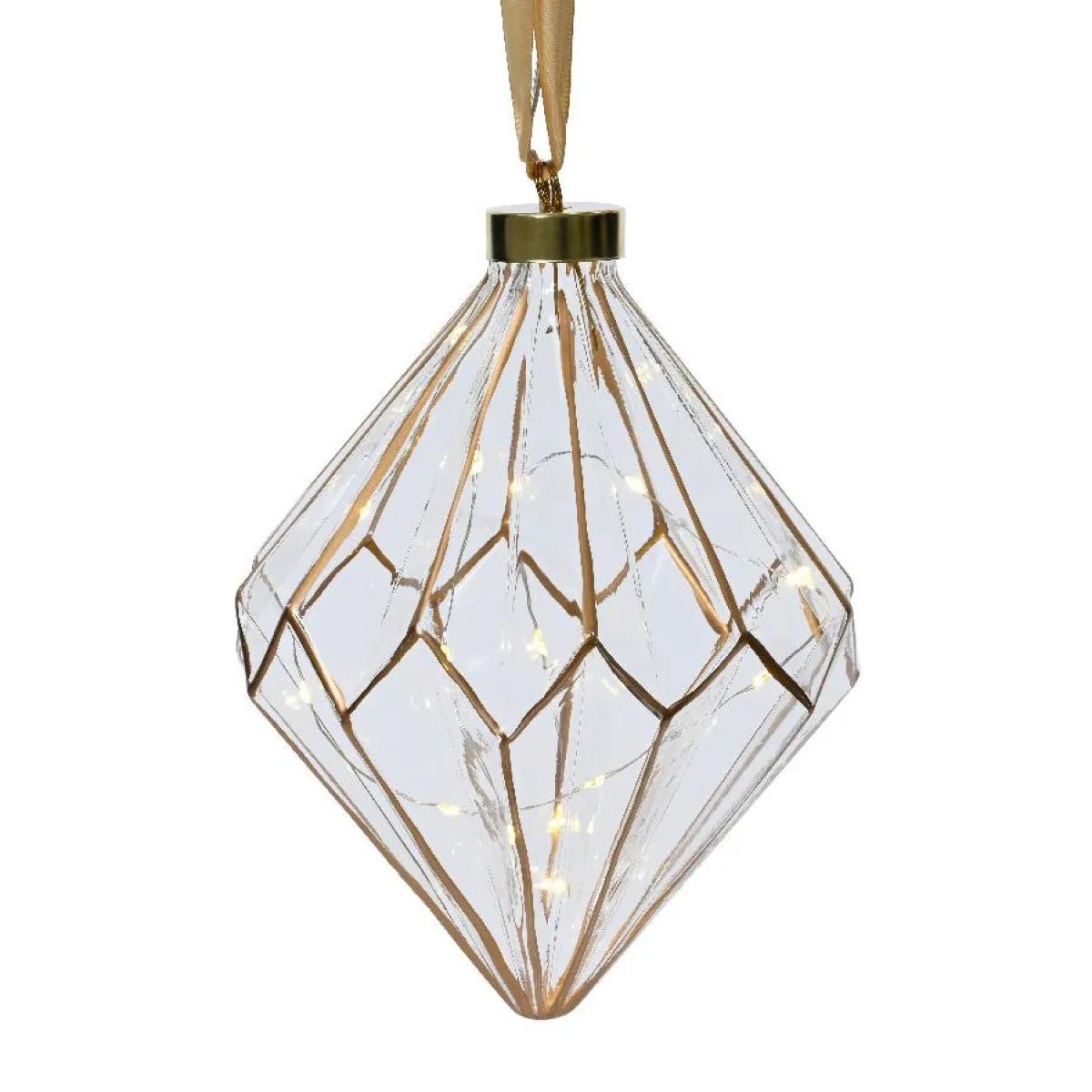 KAEMINGK Diamant lumineux à piles 15 LED (H20 cm) Vintage /blanc chaud Or Discount