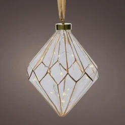 KAEMINGK Diamant lumineux à piles 15 LED (H20 cm) Vintage /blanc chaud Or Discount