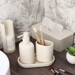 TENDANCE Distributeur à cotons (H17 cm) Japandi Beige Hot